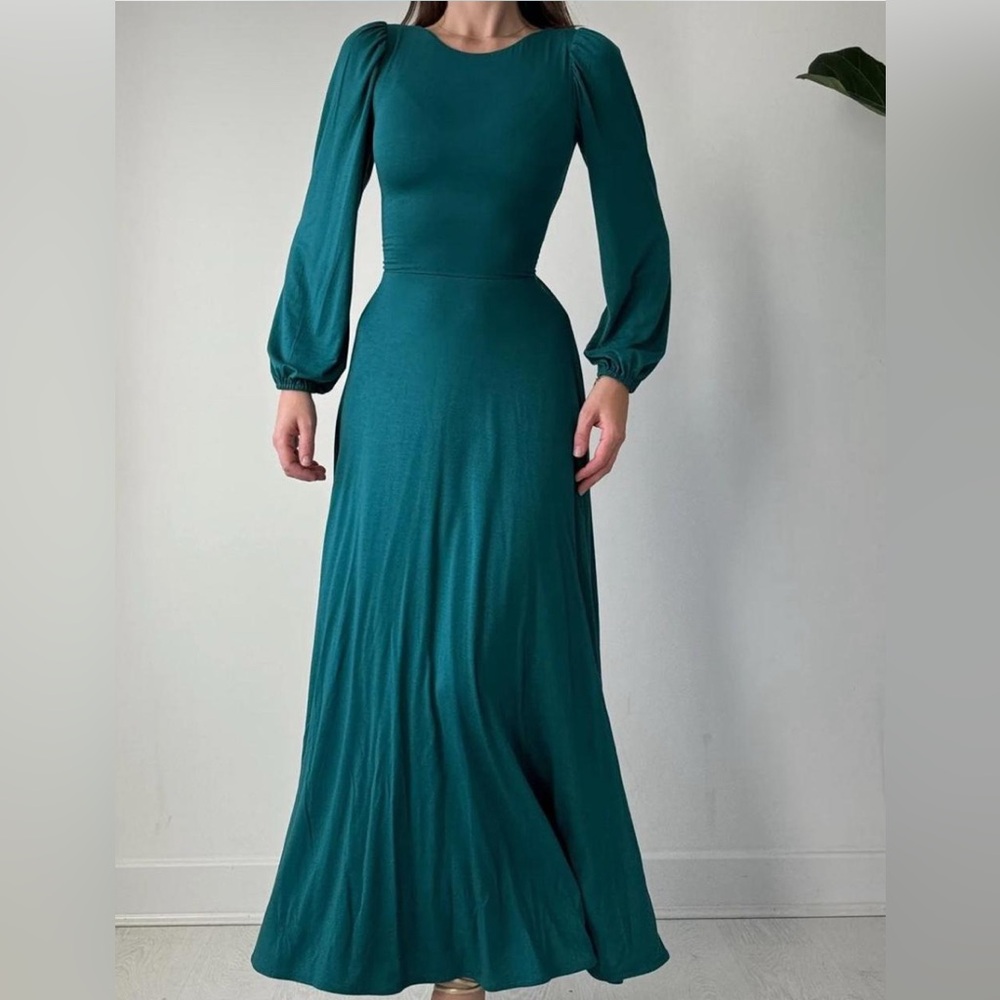 AYM Studio Brooke Dress - Size M Deep Aqua Green
